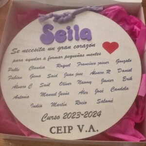 PLACA MADERA REGALO PROFES
