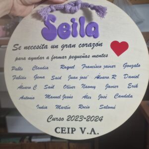 PLACA MADERA REGALO PROFES